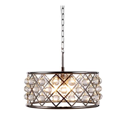 20 Dia. X 9 H In. Madison Pendant Lamp - Polished Nickel, Royal Cut Crystal Clear